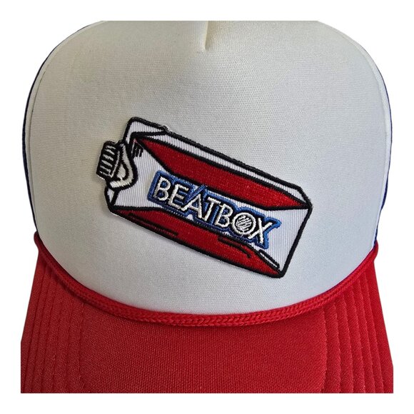 NEW! Beatbox Party Punch Adjustable Baseball Cap Trucker Hat Red White Blue - Picture 2 of 8